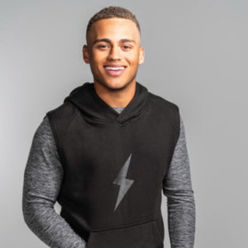 BOLT Sleeveless Hoodie - Black/Black Bolt YS